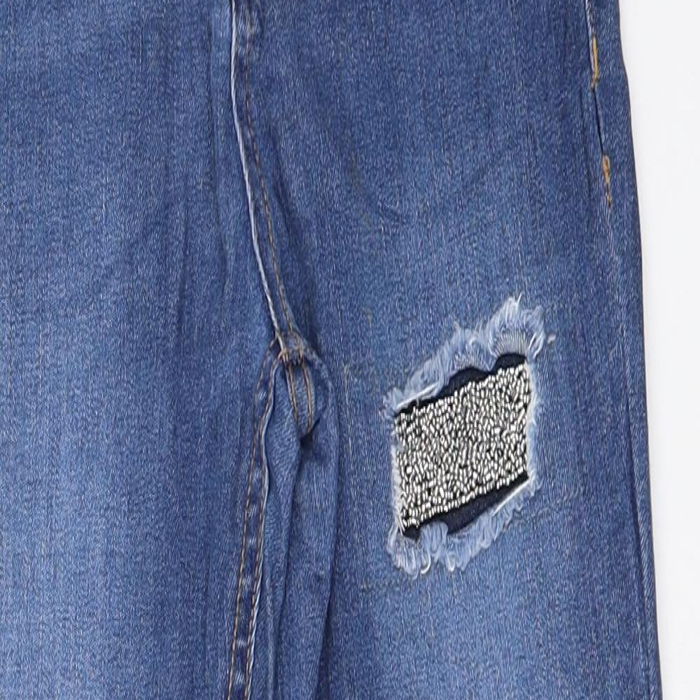 F&F Womens Blue  Denim Skinny Jeans Size 10 L25 in