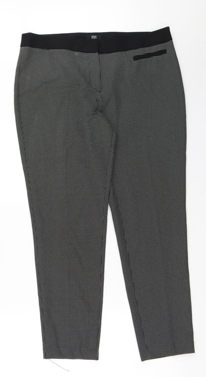 Womens UK Size 12 F&F Regular Fit Capri Black Trousers