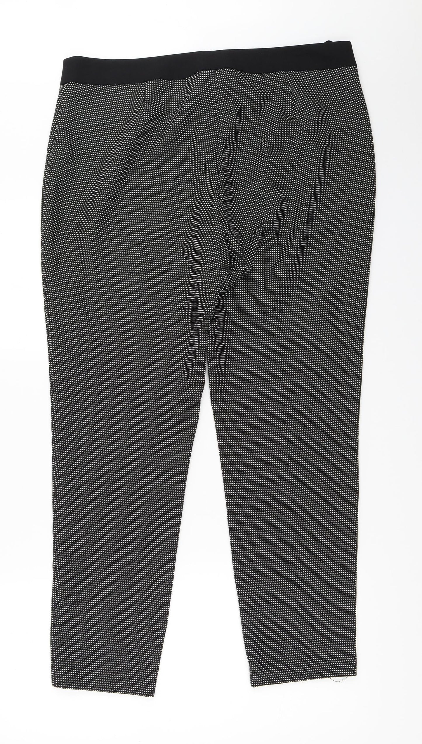 Womens UK Size 12 F&F Regular Fit Capri Black Trousers