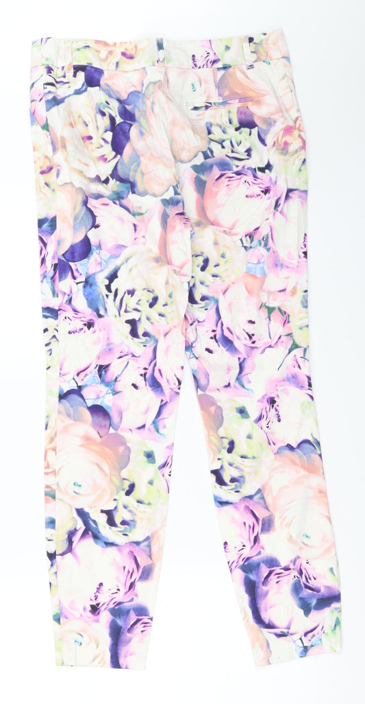 Womens UK Size 8 Papaya Regular Fit Capri Ivory Trousers