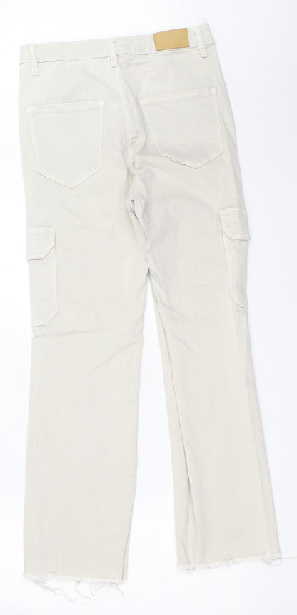 Womens UK Size 10 STR Regular Fit Straight Beige Jeans