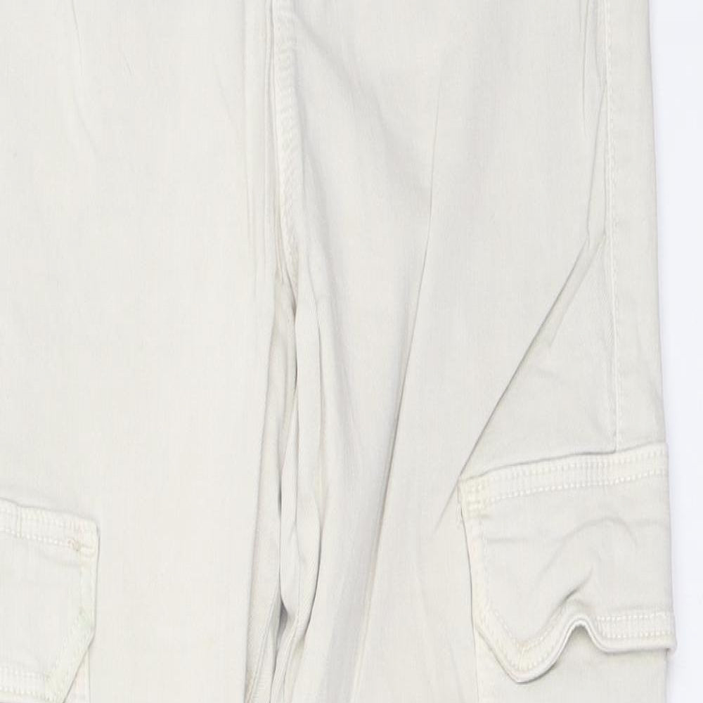 Womens UK Size 10 STR Regular Fit Straight Beige Jeans