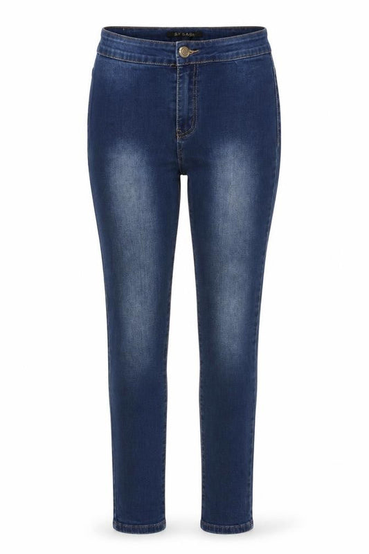 Womens UK Size 8 By Sasha Regular Fit Skinny Blue Jeans