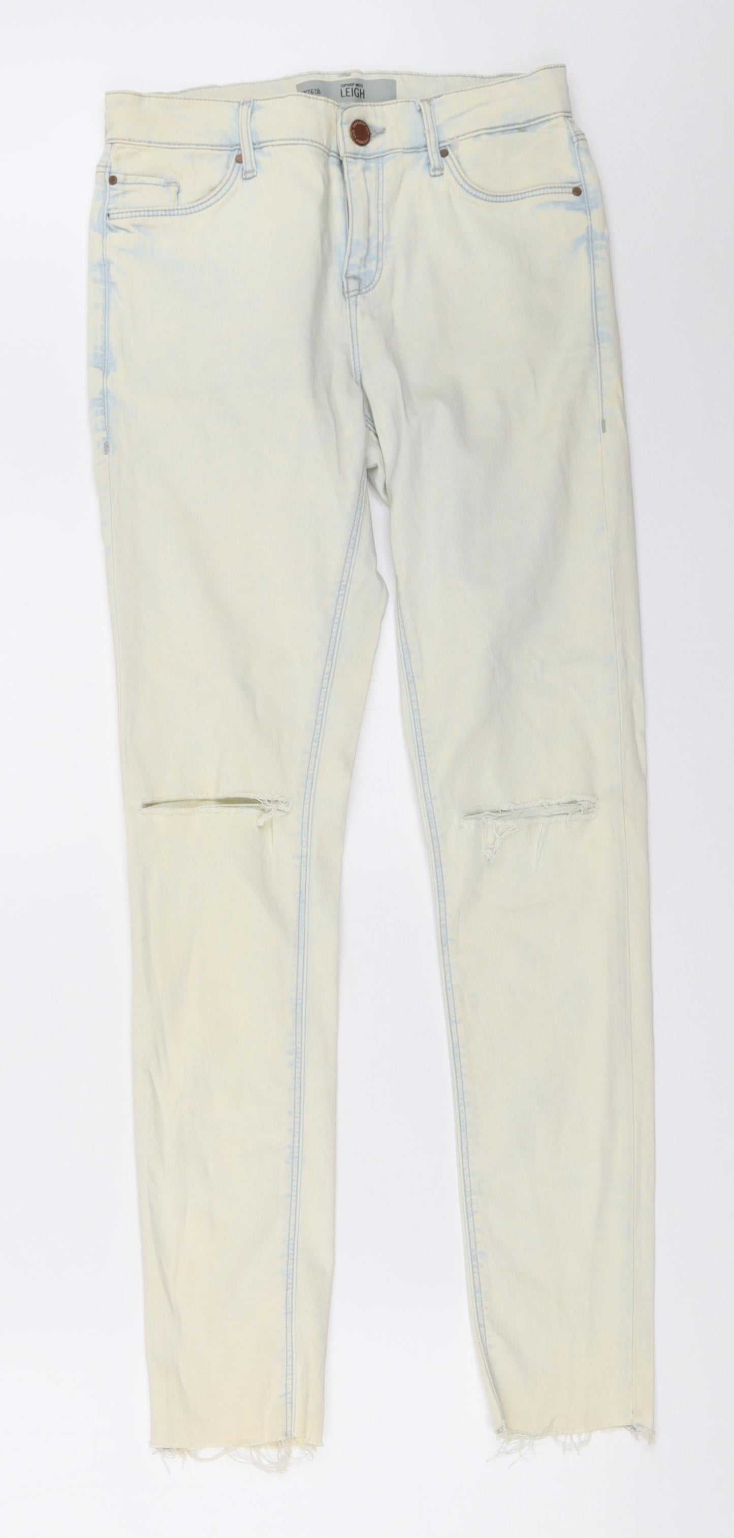 Topshop Womens Ivory   Skinny Jeans Size 26 in L30 in