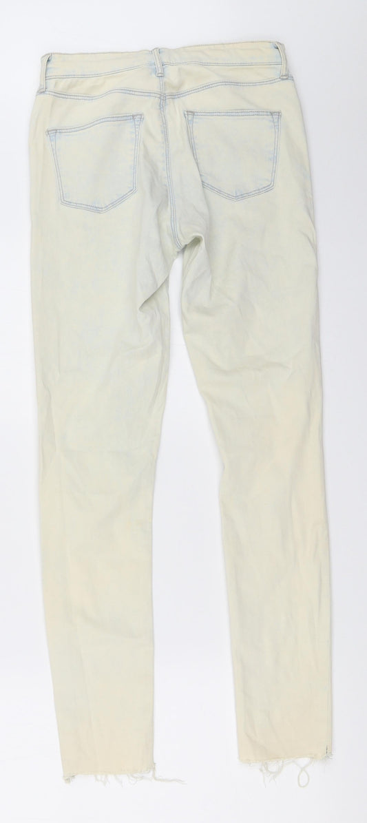 Topshop Womens Ivory   Skinny Jeans Size 26 in L30 in