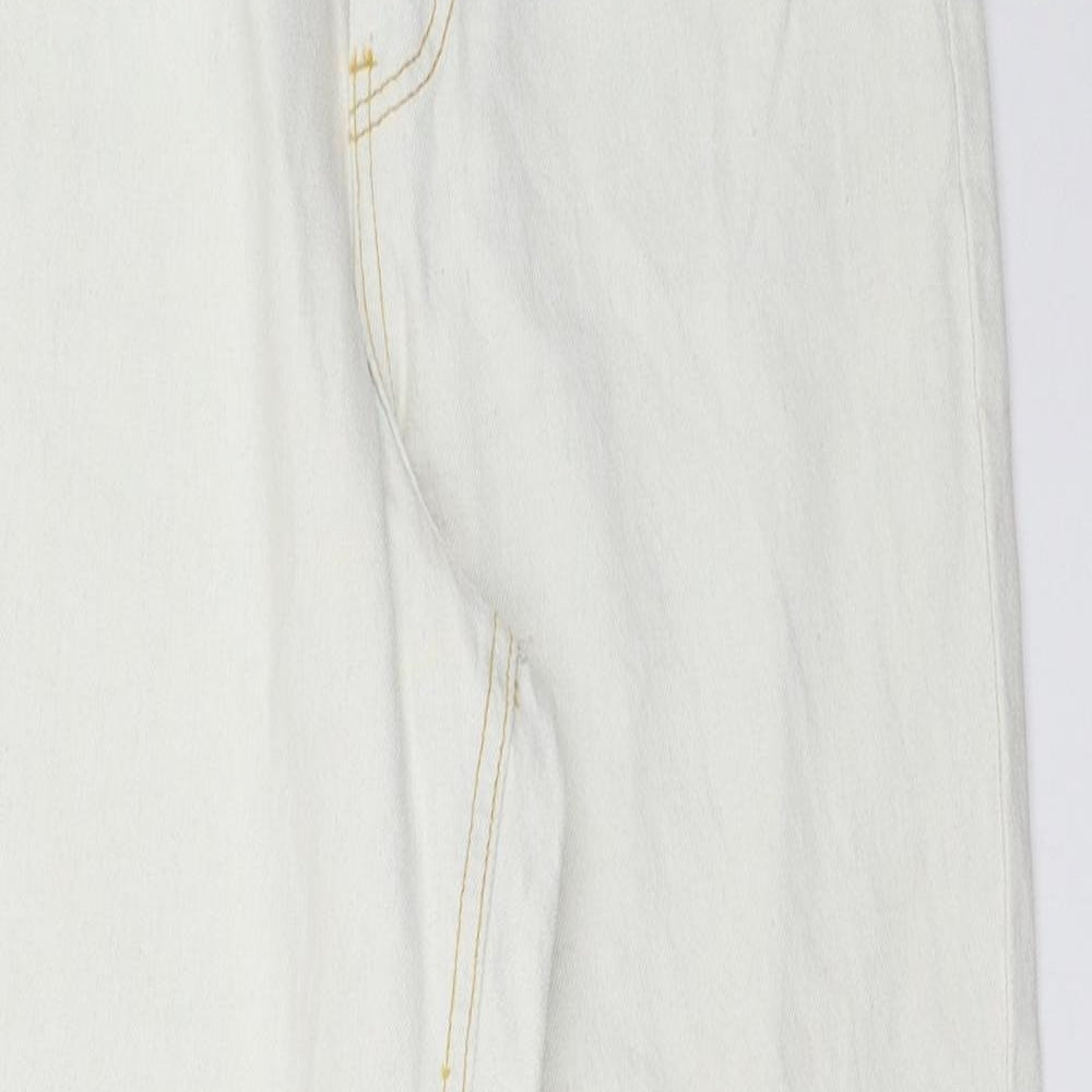 Missguided Womens Ivory  Denim Mom Jeans Size 10 L27 in