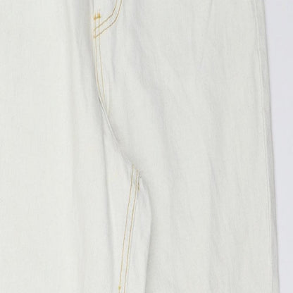 Missguided Womens Ivory  Denim Mom Jeans Size 10 L27 in