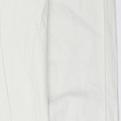 Missguided Womens Ivory  Denim Mom Jeans Size 10 L27 in