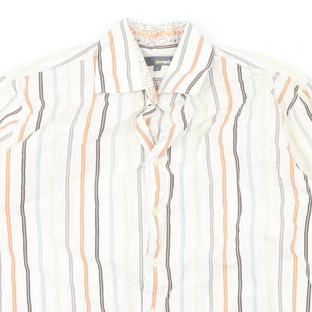 Mens UK Collar Size M Peter Werth Smart Ivory  Dress Shirt