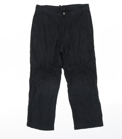 Womens UK Size 32 m&s Regular Fit  Black Trousers