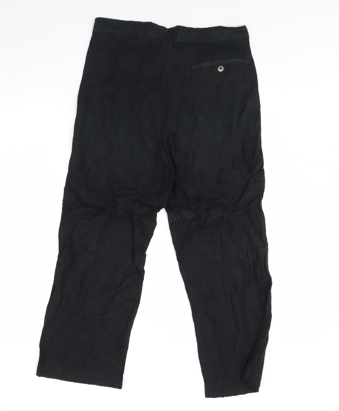 Womens UK Size 32 m&s Regular Fit  Black Trousers