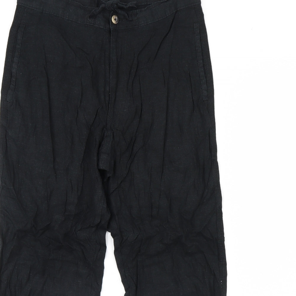 Womens UK Size 32 m&s Regular Fit  Black Trousers