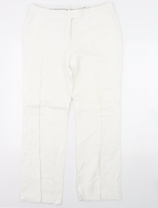 Womens UK Size 14 H&M Regular Fit  Ivory Trousers