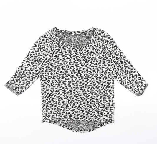 TU Womens Grey Animal Print  Pullover Jumper Size 8