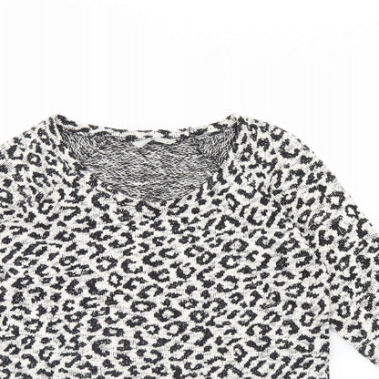 TU Womens Grey Animal Print  Pullover Jumper Size 8