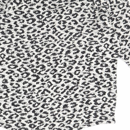 TU Womens Grey Animal Print  Pullover Jumper Size 8