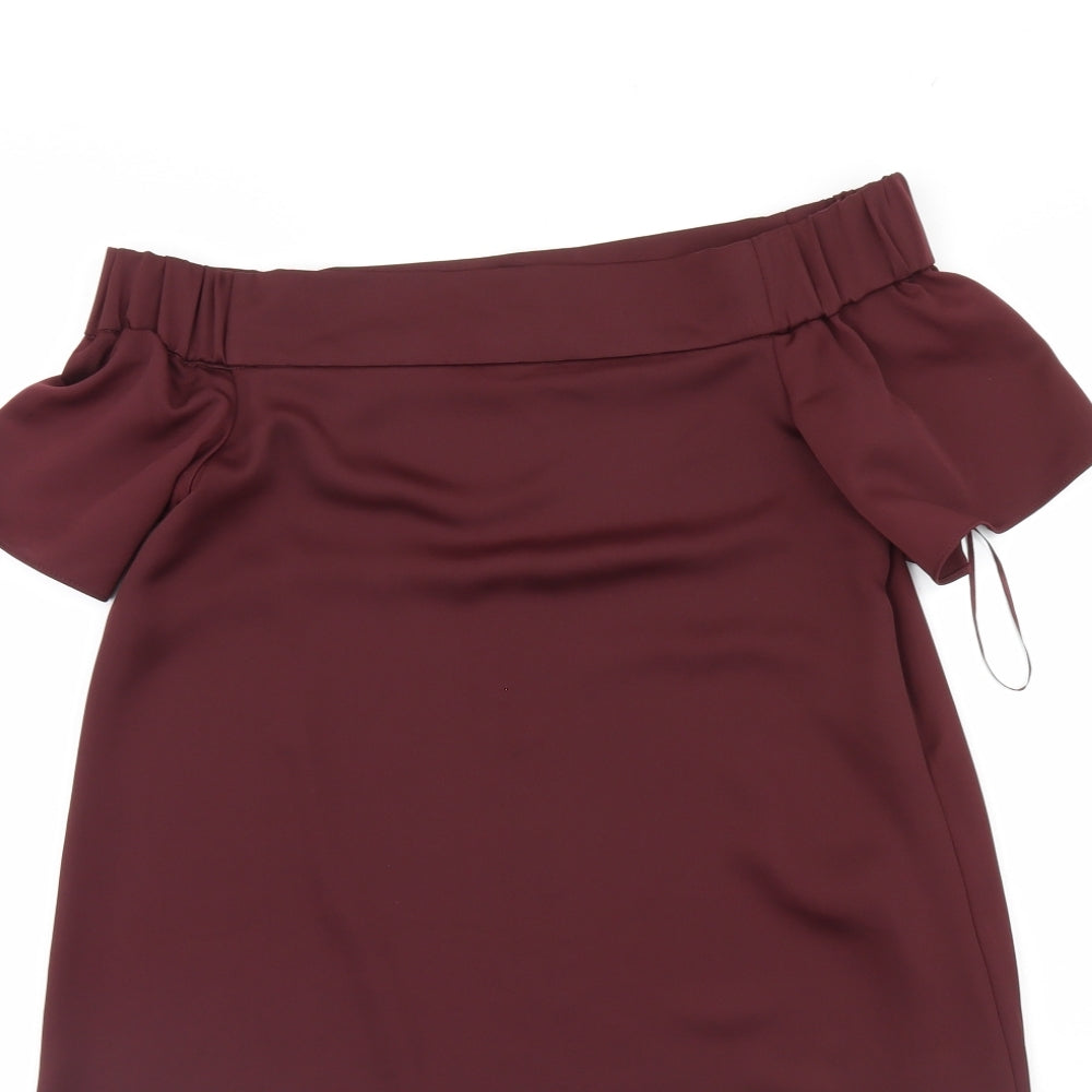 Womens UK Size 6 New Look Purple Basic Blouse