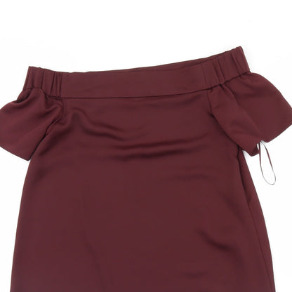 Womens UK Size 6 New Look Purple Basic Blouse