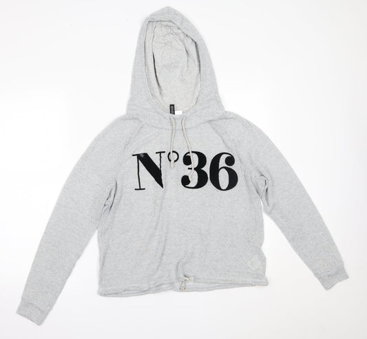 H&M Womens Grey   Pullover Hoodie Size M