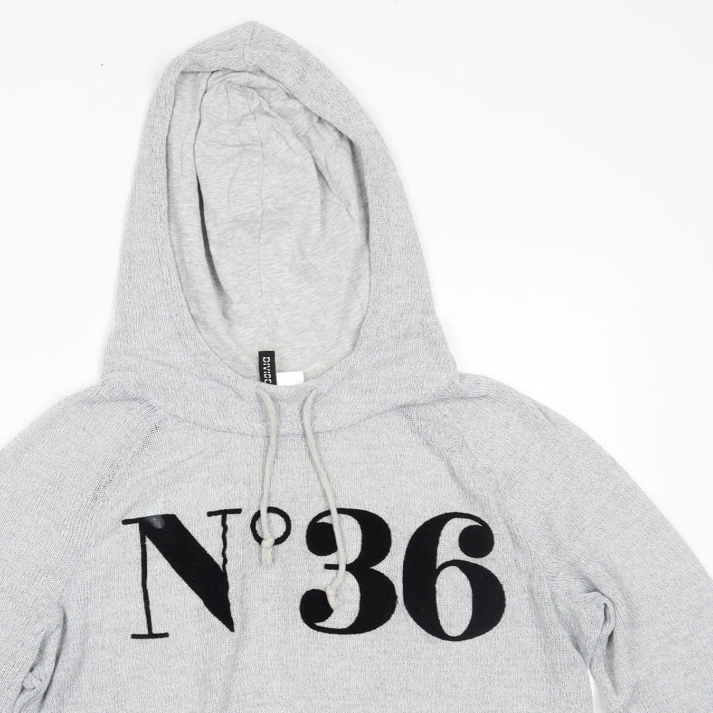 H&M Womens Grey   Pullover Hoodie Size M