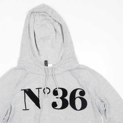 H&M Womens Grey   Pullover Hoodie Size M