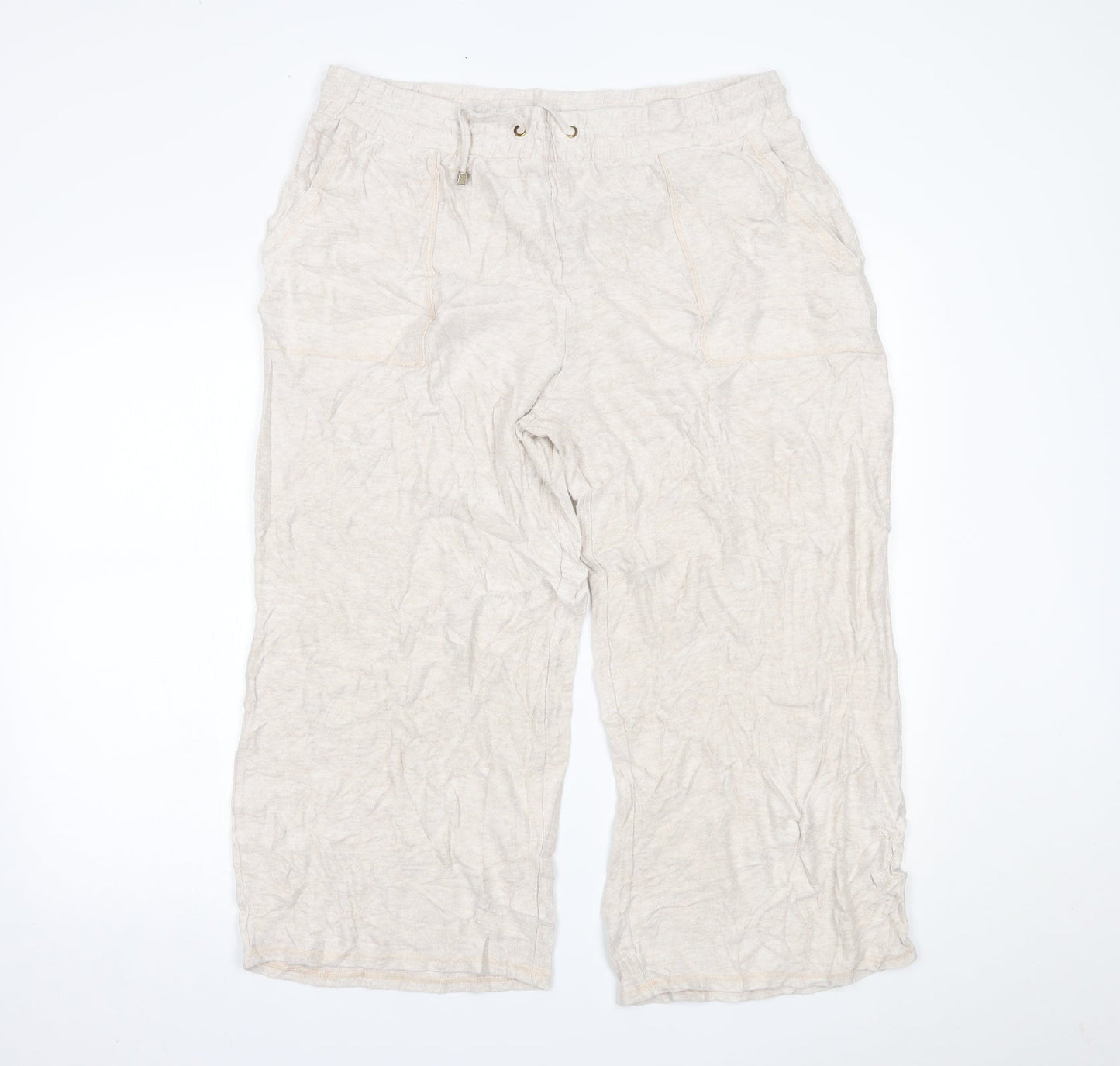 Womens UK Size 16 Marks and Spencer Regular Fit Sweatpants Beige Trousers