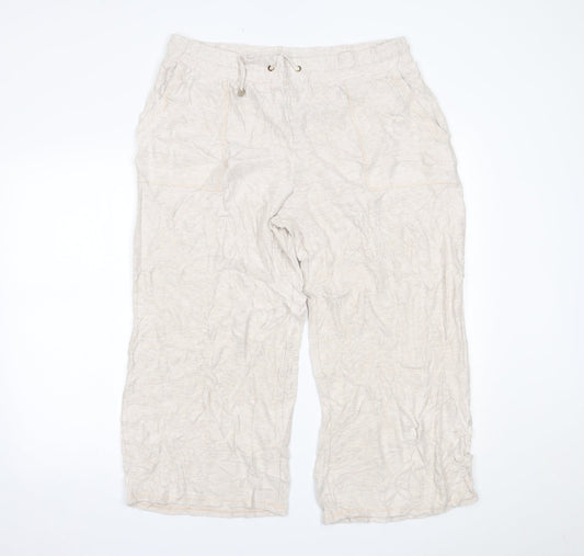 Womens UK Size 16 Marks and Spencer Regular Fit Sweatpants Beige Trousers