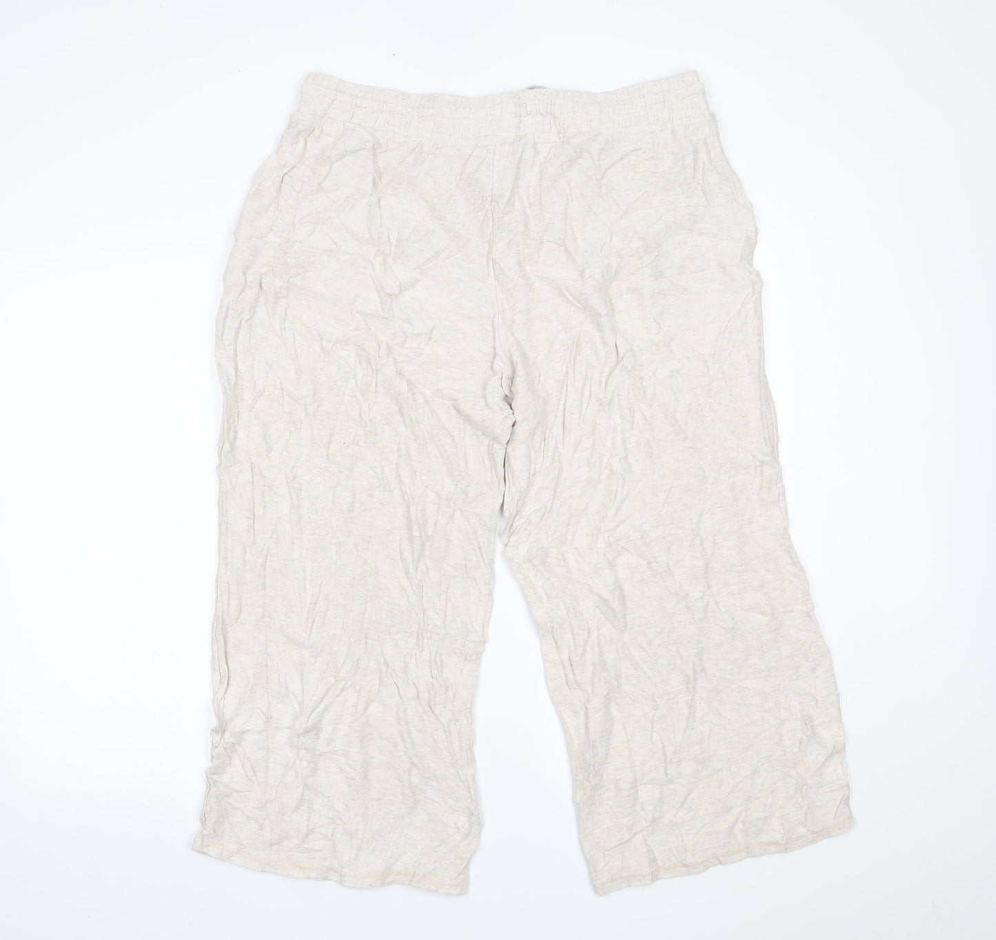 Womens UK Size 16 Marks and Spencer Regular Fit Sweatpants Beige Trousers