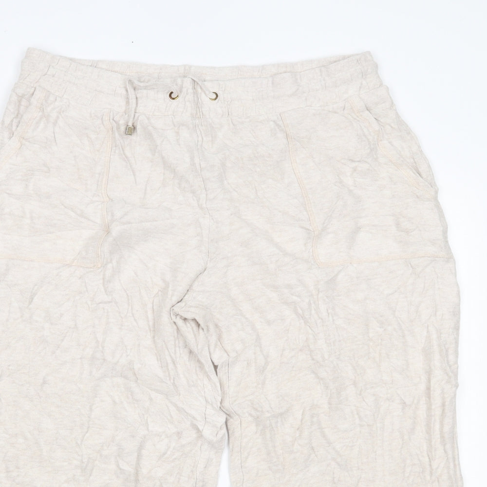 Womens UK Size 16 Marks and Spencer Regular Fit Sweatpants Beige Trousers