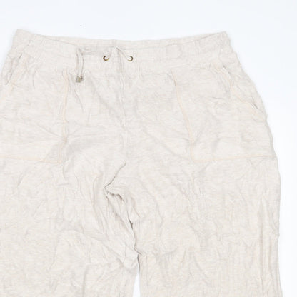 Womens UK Size 16 Marks and Spencer Regular Fit Sweatpants Beige Trousers
