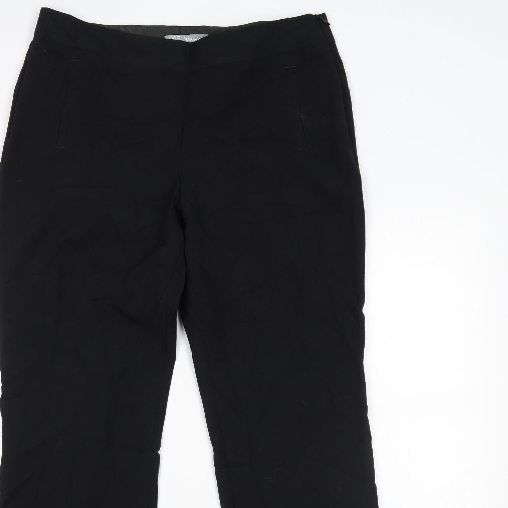 Womens UK Size 10 Marks and Spencer Regular Fit  Black Trousers