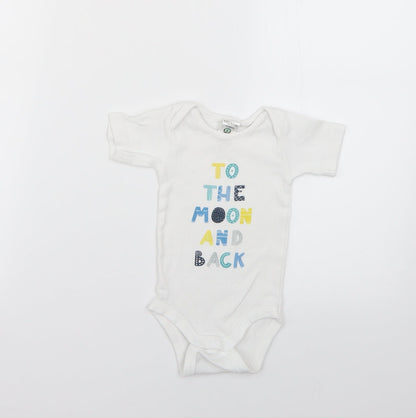 Lily & Dan Baby White Geometric  Babygrow One-Piece Size 6-9 Months