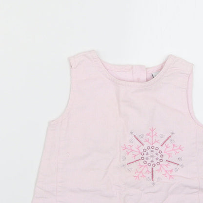 TU Baby Pink Geometric  Jumper Dress  Size 9-12 Months  - Christmas
