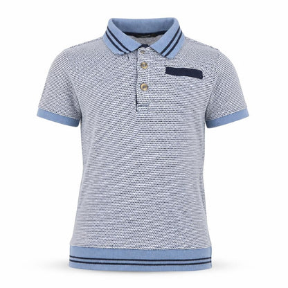 George Boys Blue Geometric  Basic Polo Size 7-8 Years
