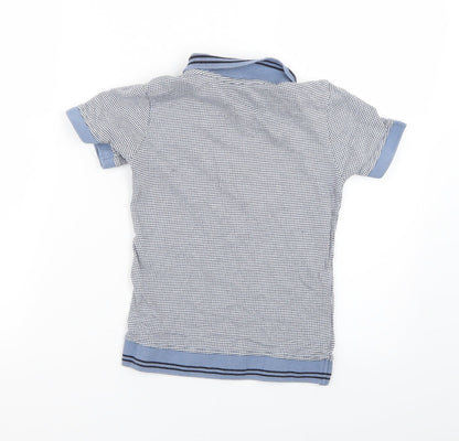 George Boys Blue Geometric  Basic Polo Size 7-8 Years