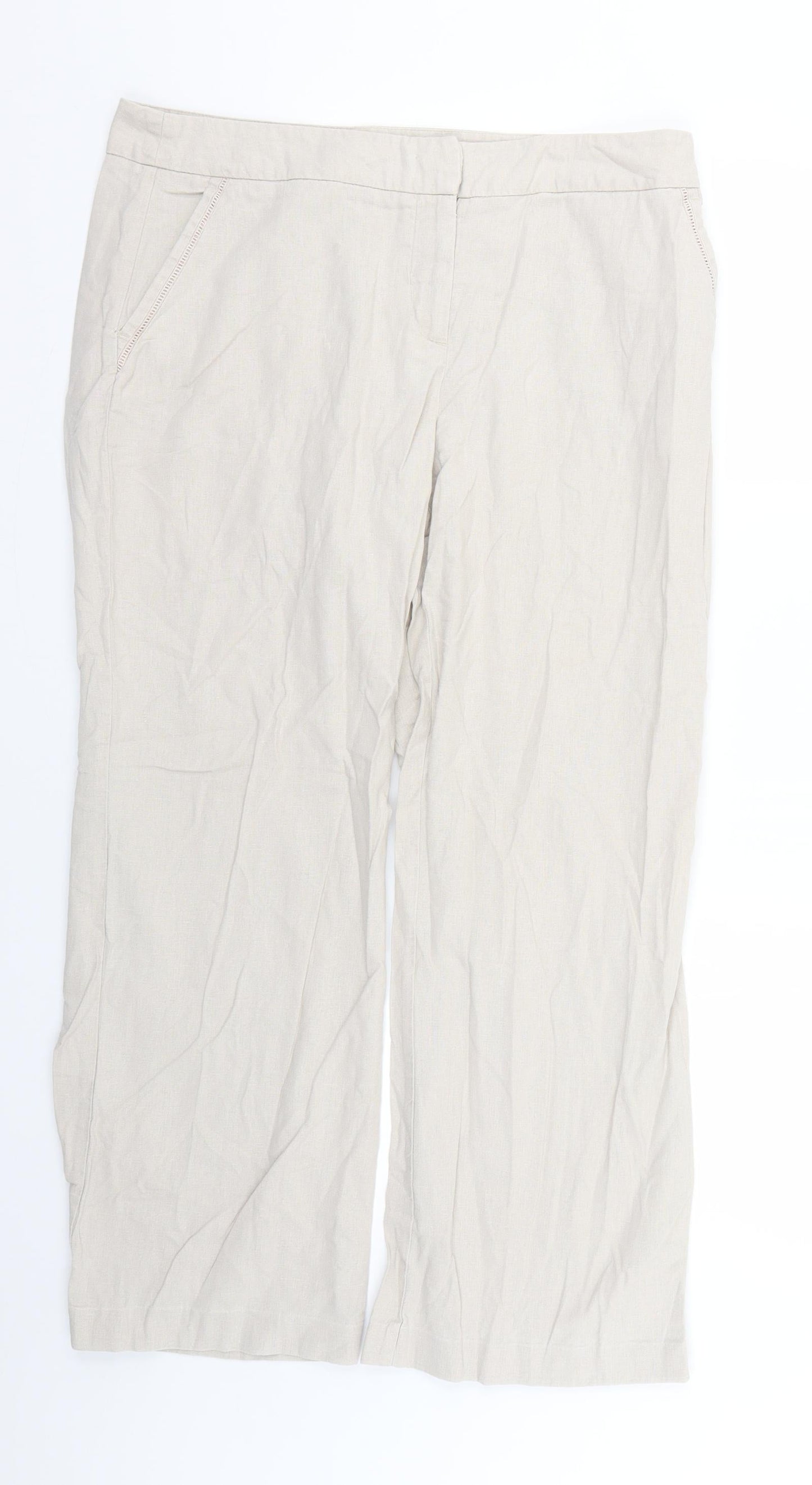 Womens UK Size 14 BHS Regular Fit  Beige Trousers