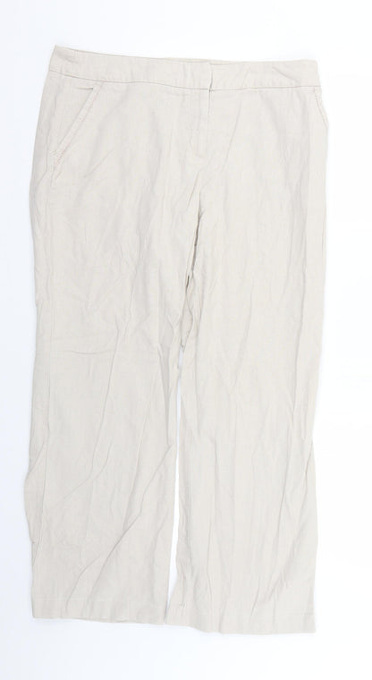 Womens UK Size 14 BHS Regular Fit  Beige Trousers