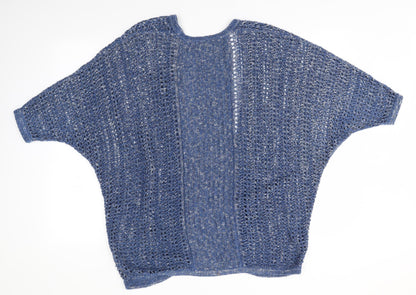 Womens UK Size S Warehouse Blue Cardigan Jumper
