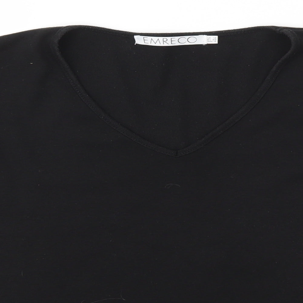 Womens UK Size 14 Emreco Black Pullover Jumper