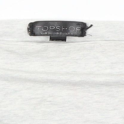 Topshop Womens Grey   Cropped Blouse Size 6