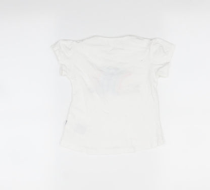 Kueza Baby White   Basic T-Shirt Size 18-24 Months  - Hedgehog
