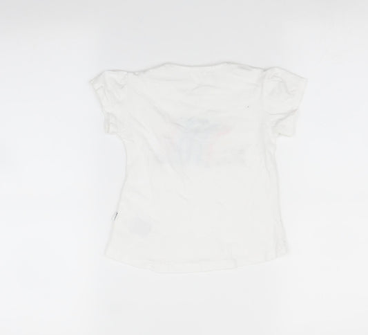 Kueza Baby White   Basic T-Shirt Size 18-24 Months  - Hedgehog