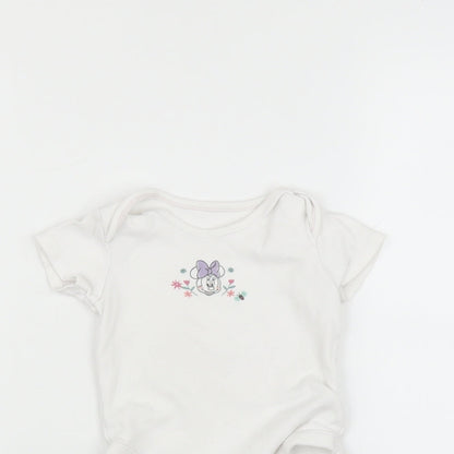 George Baby White   Babygrow One-Piece Size 9-12 Months  - Minnie Mouse