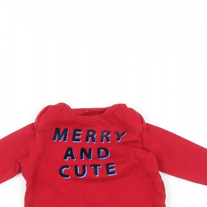 George Baby Red    Pyjama Top Size 0-3 Months  - Christmas top