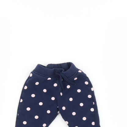 Primark Baby Blue Polka Dot  Jogger Trousers Size 9 Months