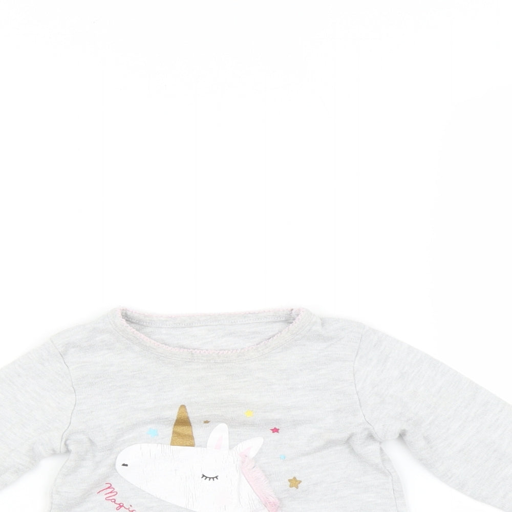 Primark Baby Multicoloured   Basic T-Shirt Size 12-18 Months  - unicorn