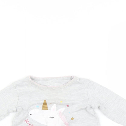 Primark Baby Multicoloured   Basic T-Shirt Size 12-18 Months  - unicorn