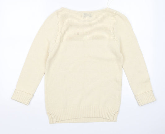 Womens UK Size 10 Papaya Beige Pullover Jumper