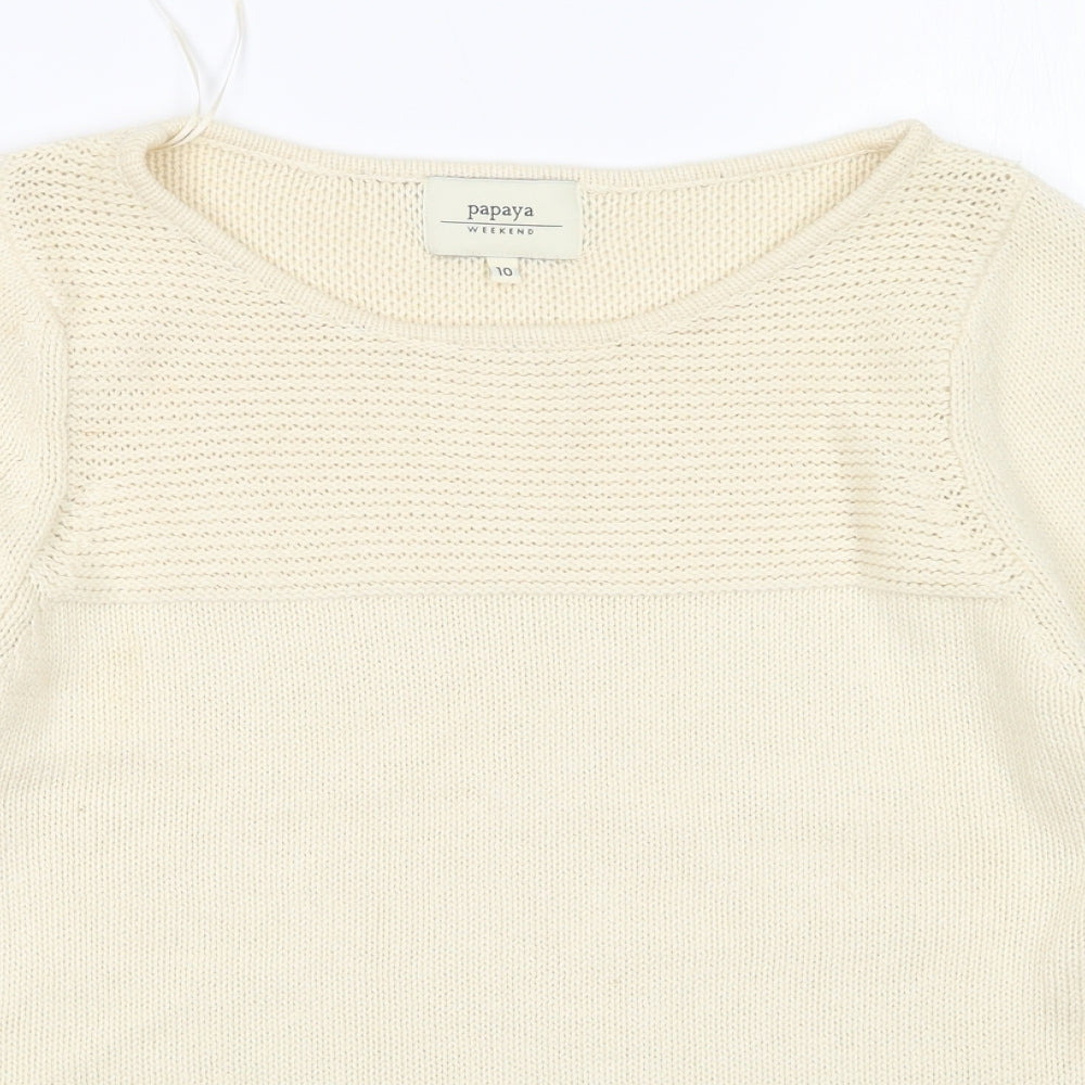 Womens UK Size 10 Papaya Beige Pullover Jumper