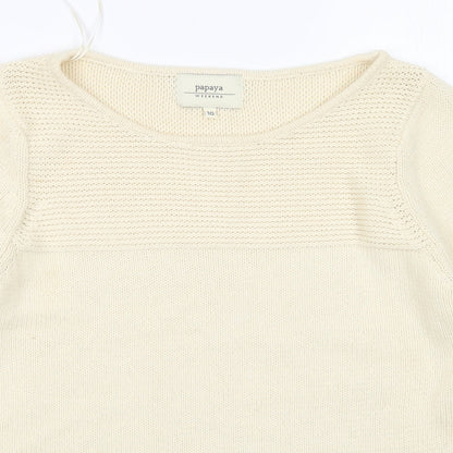 Womens UK Size 10 Papaya Beige Pullover Jumper